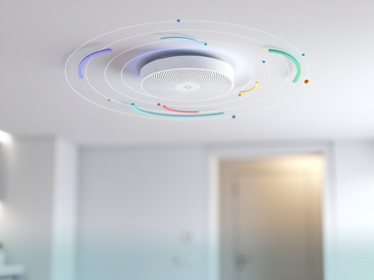 Google Nest Protect Rauchmelder in moderner Wohnung zeigt smarte Sicherheitstechnologie