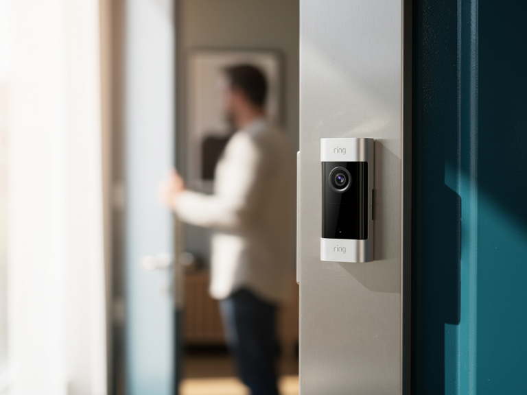 Ring Video Doorbell 4 im Alltagstest montiert an Haustür mit App-Steuerung sichtbar