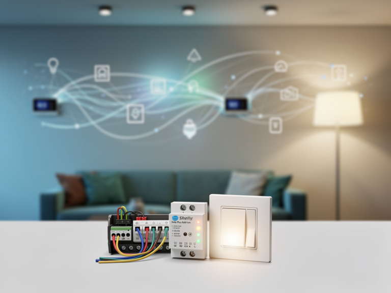 Praktische Shelly Plus Add-on Erfahrungen und Anwendung im Smart Home Shelly Plus Add-on im Einsatz für erweiterte Sensorfunktionen im Smart Home