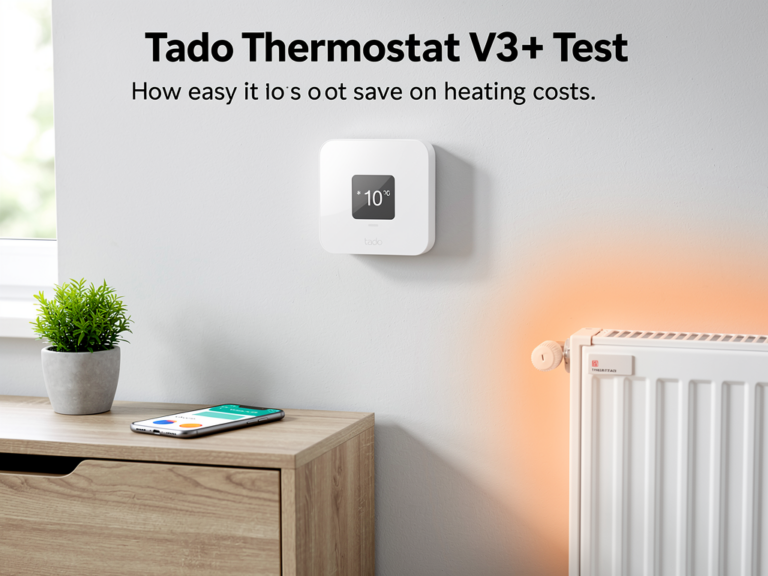 Tado Thermostat V3+ Test zeigt wie einfach Heizkosten sparen kann Tado Thermostat V3+ am Heizkörper zeigt einfache Heizkosteneinsparung im Test