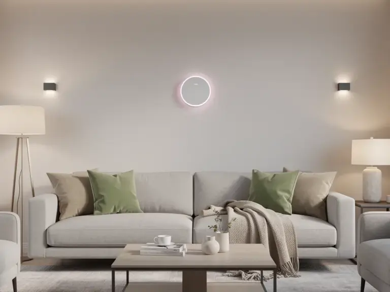 Mensch interagiert mit Smart Home Anwendungen zur Steuerung von Haushaltstechnologien
